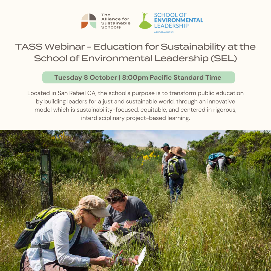 TASS Webinar: Education for Sustainability at the School of Environmental Leadership